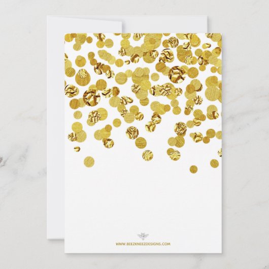 Gouden Confetti Glitter-Stijl 30e Verjaardagsfeest Kaart (Achterkant)