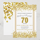 Gouden Confetti Glitter-Stijl 70ste Verjaardagsfee Kaart (Voorkant / Achterkant)