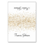 Gouden Confetti Glitter Wit Twee Naam Plaats Kaart (Voorkant)