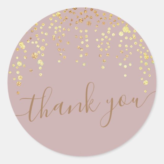 gouden confetti glitters blush bedankt Sticker (Voorkant)