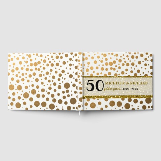 Gouden Confetti Golden Wedding Jubileum Gastenboek (Volledig)