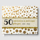 Gouden Confetti Golden Wedding Jubileum Gastenboek (Voorkant)