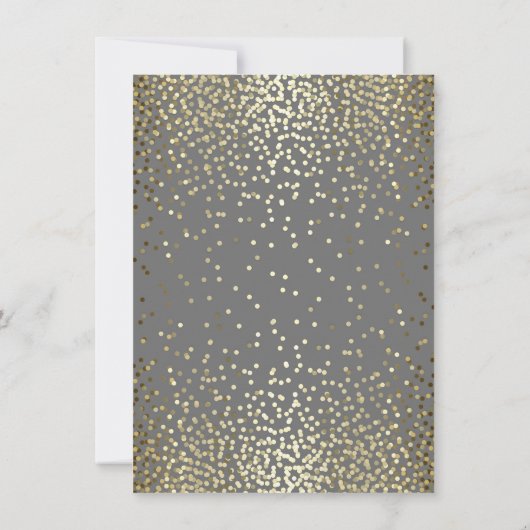Gouden Confetti Grijs Elegant Save the Date (Achterkant)
