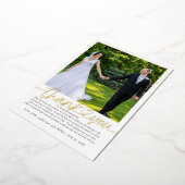 Gouden Confetti Hand Lettering Huwelijk Bedankt Folie Uitnodiging (Gedraaid)