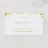 Gouden Confetti Hand Script Tekst Elegante Sjabloo Visitekaartje (Achterkant)
