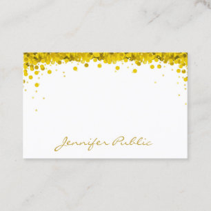 Gouden Confetti Hand Script Tekst Sjabloon Modern Visitekaartje