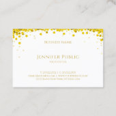 Gouden Confetti Hand Script Tekst Sjabloon Modern Visitekaartje (Achterkant)