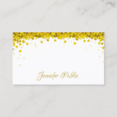 Gouden Confetti Hand Script Tekst Stijlvolle Sjabl Visitekaartje (Voorkant)