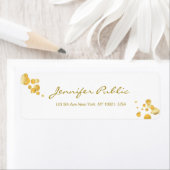 Gouden Confetti Handgeschreven Script Elegante Sja Etiket (Insitu)