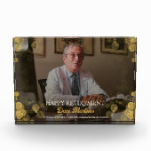 Gouden Confetti Happy Retirement Gift Fotoblok (Voorkant)