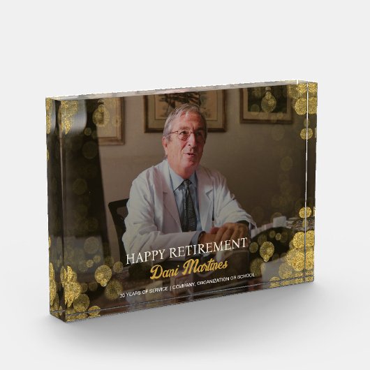 Gouden Confetti Happy Retirement Gift Fotoblok (Links)
