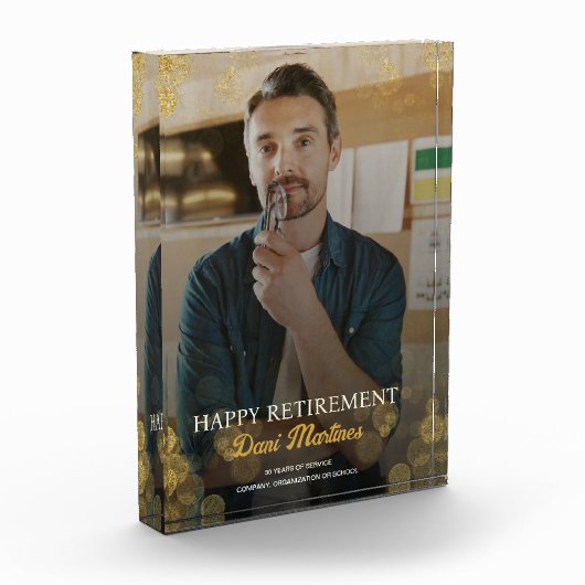 Gouden Confetti Happy Retirement Gift Fotoblokken (Links)