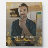 Gouden Confetti Happy Retirement Gift Fotoplaat (Voorkant)