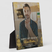 Gouden Confetti Happy Retirement Gift Fotoplaat (Zijkant)