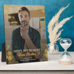 Gouden Confetti Happy Retirement Gift Fotoplaat
