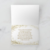 Gouden confetti, harten 50ste huwelijksverjaardag kaart (Binnen)