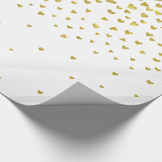 Gouden Confetti harten Cadeaupapier (Hoek)