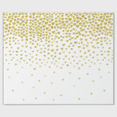 Gouden Confetti harten Cadeaupapier (Vlak)