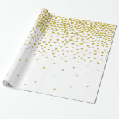 Gouden Confetti harten Cadeaupapier (Uitgerold)