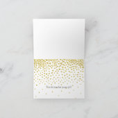 Gouden confetti harten dank je wel bedankkaart (Binnen)