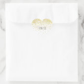 Gouden Confetti harten Hart Sticker (Tas)