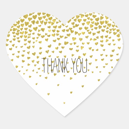 Gouden Confetti harten Hart Sticker (Voorkant)
