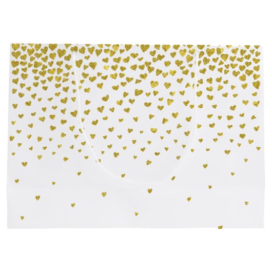 Gouden Confetti harten Large Cadeautasje