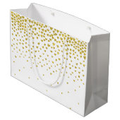 Gouden Confetti harten Large Cadeautasje (Achterkant Gekanteld)