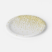 Gouden Confetti harten Papieren Bordje (Gekanteld)