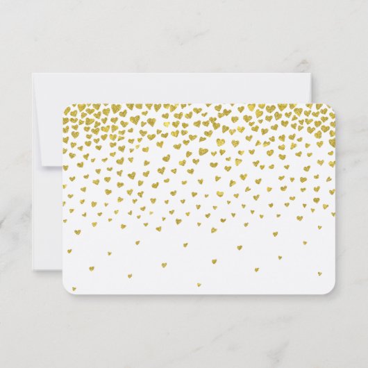 Gouden Confetti harten RSVP (Achterkant)