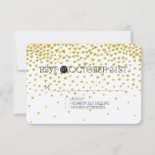 Gouden Confetti harten RSVP (Voorkant)