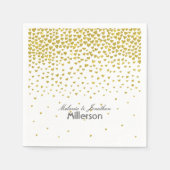 Gouden Confetti harten Servet (Voorkant)