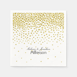 Gouden Confetti harten Servet