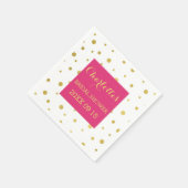 Gouden Confetti Hot Pink Vrijgezellenfeest Servetten (Hoek)