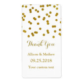 Gouden Confetti huwelijkslabels Etiket (Voorkant)