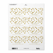 Gouden Confetti huwelijkslabels Etiket (Full Sheet)
