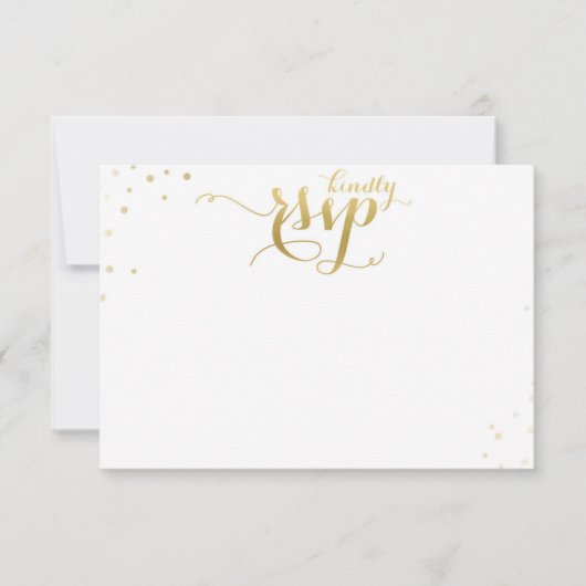 Gouden Confetti huwelijksuitnodiging Blank RSVP ka (Voorkant)