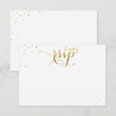 Gouden Confetti huwelijksuitnodiging Blank RSVP ka (Voorkant / Achterkant)