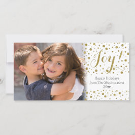 Gouden Confetti Joy vakantie fotokaart Feestdagenkaart
