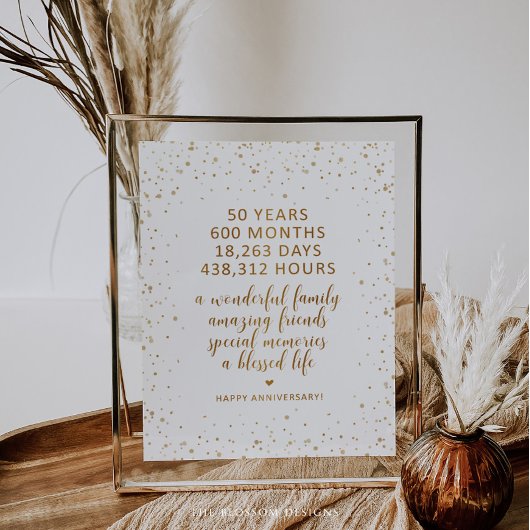 Gouden Confetti Jubileum Bord - GAC17 Poster