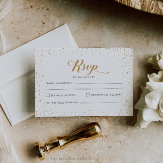 Gouden Confetti Jubileum RSVP Kaart - GAC168
