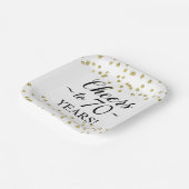 Gouden Confetti juicht tot 70 jaar Papieren Bordje (Gebogen)