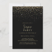Gouden Confetti kalligrafie script Surprise Party Kaart (Voorkant)