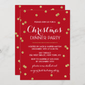 Gouden Confetti kerstfeest (aangepaste kleur) Kaart (Voorkant / Achterkant)