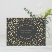 Gouden Confetti Kerstgroet Kaart (Staand voorkant)