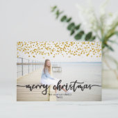 Gouden Confetti kerstkaarten Bedankkaart (Staand voorkant)