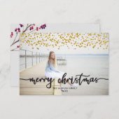 Gouden Confetti kerstkaarten Bedankkaart (Voorkant / Achterkant)