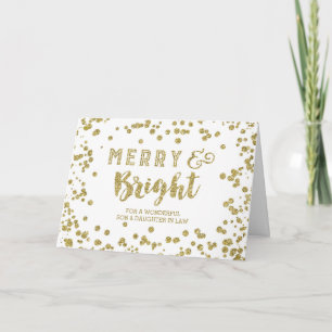 Gouden Confetti Kerstzoon en schoondochter Feestdagen Kaart
