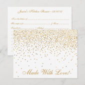  Gouden Confetti Keuken Douche Recept Kaarten (Voorkant / Achterkant)
