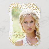 Gouden Confetti Klasse van 2015 Afstuderen Kaart (Voorkant / Achterkant)